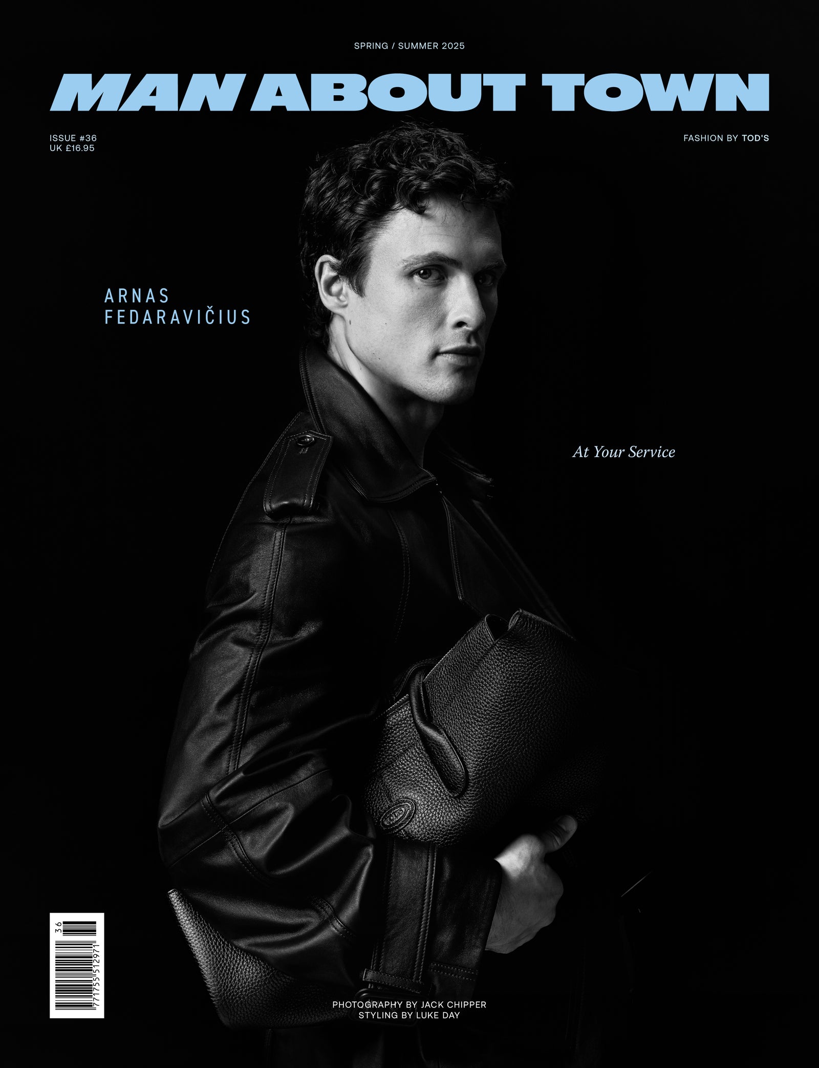 Arnas Fedaravičius Covers Man About Town Spring/Summer 2025 Wearing Tod's