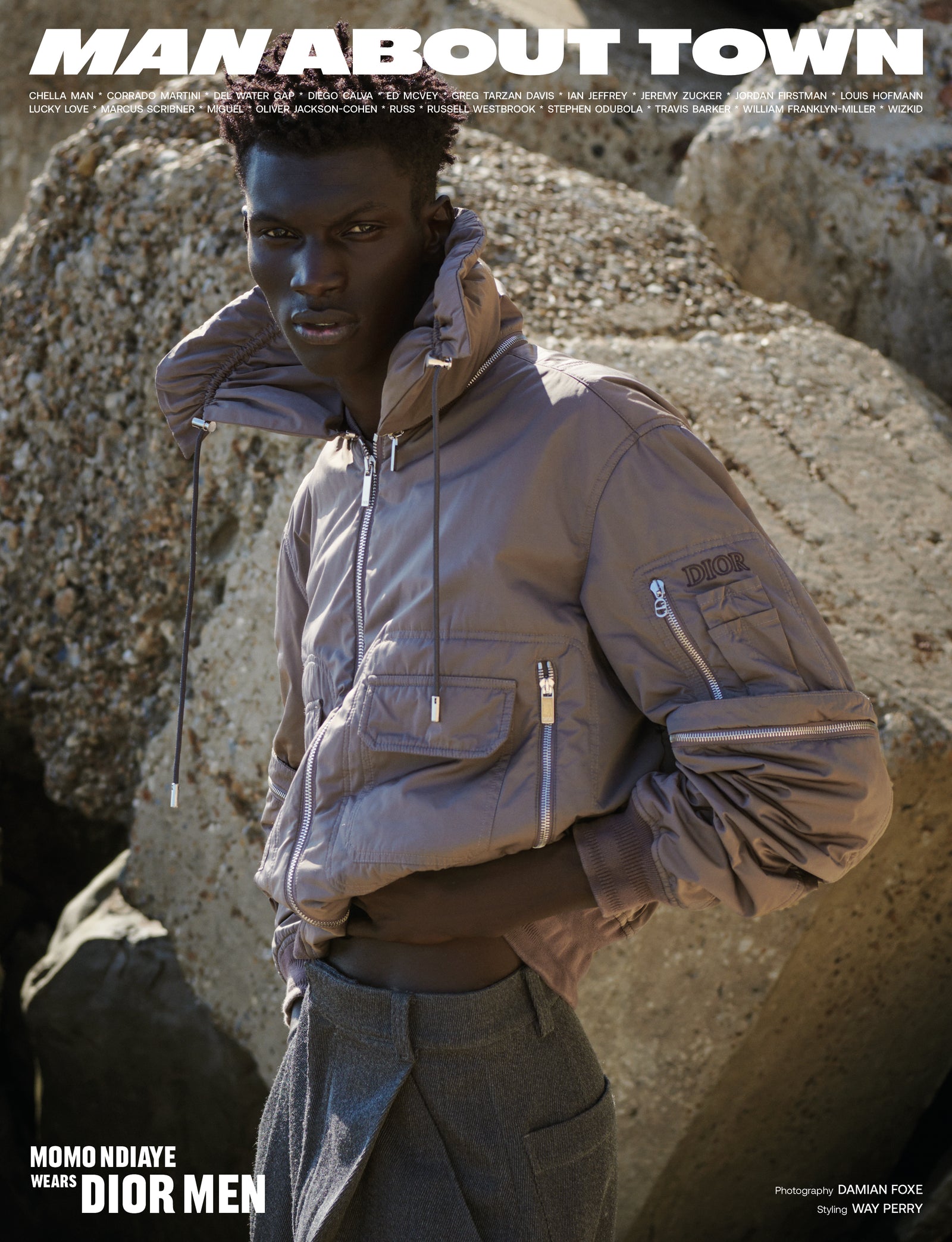 Momo Ndiaye Covers Man About Town Autumn/Winter 2023, Wearing Dior Men